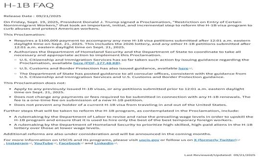 H-1B加收10万美元新政正式生效：哪些群体受影响？未来趋势何去何从？